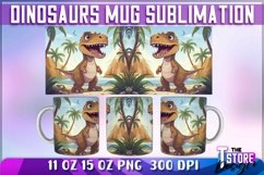 Dinosaurs Mug Sublimation| 11 oz 15 oz Mug|Dinosaurs PNG v.2 Product Image 7