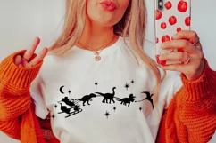 Christmas Dinosaur Sleigh Ride SVG, funny Christmas jumper Product Image 4