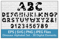 Dinosaur Silhouette Letter Alphabet and Number Clipart Product Image 1
