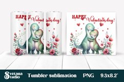 Cute dinosaur tumbler sublimation | Valentines tumbler Product Image 1