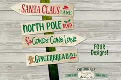 Christmas Street Sign Designs SVG | Christmas SVG Product Image 1