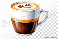 Spiced espresso shot added Dirty Chai PNG coffee drink art Product Image 1