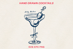 Hand Drawn Cocktail BUNDLE Line Art SVG | Vintage Drink PNG Product Image 9