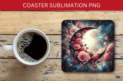 square coaster - floral moon Product Image 1