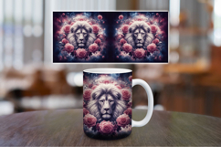 Mug Wrap Sublimation - floral lion head Product Image 1