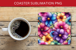 square coaster - pastel flowers Product Image 1
