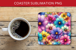 square coaster - pastel flowers Product Image 1