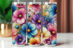 Tumbler Wrap 20 oz - pastel flowers Product Image 1