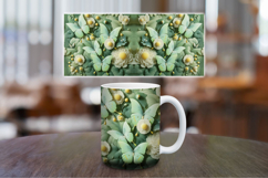 Mug Wrap Sublimation - green butterfly foliage Product Image 1