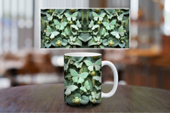Mug Wrap Sublimation - green butterfly foliage Product Image 1
