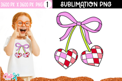 Disco Ball Cherry Hearts  Sublimation Design