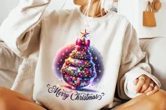 Christmas Tree Disco Ball PNG, Merry Christmas PNG, Holiday Product Image 3