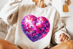 Disco Ball Heart PNG, Valentine&#039;s Day PNG, Heart PNG Clipart Product Image 2