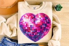 Disco Ball Heart PNG, Valentine&#039;s Day PNG, Heart PNG Clipart Product Image 3