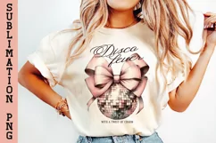 Retro Coquette Pink Disco Ball PNG, Sublimation Design. Product Image 2