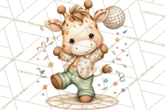 Disco Party Animals Clipart Retro Funky PNG Product Image 5