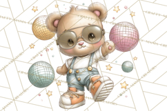 Disco Party Animals Clipart Retro Funky PNG Product Image 3