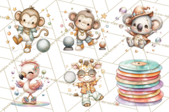 Disco Party Animals Clipart Retro Funky PNG Product Image 3