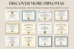 University &amp; College diploma, custom diploma template Product Image 10