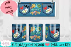Dad mug wrap PNG for sublimation | Father's day mug template Product Image 2