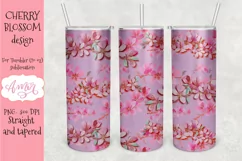 Sakura flowers tumbler wrap PNG for sublimation Product Image 2
