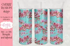 Floral tumbler wrap | Cherry blossom tumbler design PNG Product Image 2