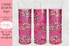 Pink floral tumbler wrap for sublimation | Sakura flowers Product Image 2