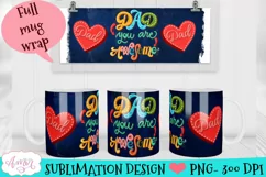Dad mug wrap PNG for sublimation | Father's day mug template Product Image 2