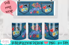 Happy father's day mug wrap PNG for sublimation Product Image 2