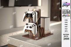 Game Controller Stand Laser Cut | Disc Holder | Gamer Gift Product Image 1