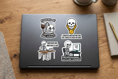 Corporate Skeleton Stickers - Funny Office Life SVG EPS PNG Product Image 2