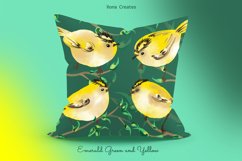 Emerald Green Goldcrest Birds Clip Art Illustrations Set Product Image 3