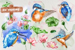 Watercolor Kingfisher Birds Clip Art Collection Product Image 2