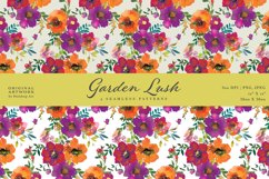 Watercolor Floral Seamless Pattern Set Product Image 5