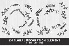 Floral Decoration Element Clipart | 24 Variations Product Image 1