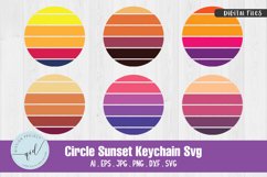 6 Circle Sunset Keychain SVG Product Image 1
