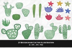 Watercolor Cactus Illustration | 21 variations Product Image 1