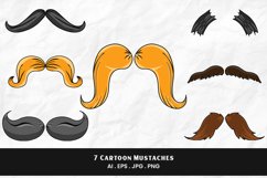 Cartoon Mustaches Clipart | 7 Variations Product Image 1