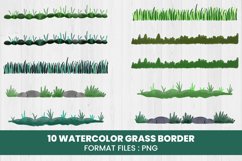 Watercolor Grass Border | 10 variations Product Image 1