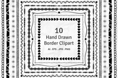 Hand Drawn Border Clipart | 10 Variations Product Image 1
