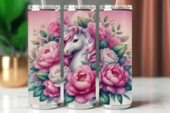 Tumbler Wrap 20 oz - floral unicorn Product Image 1