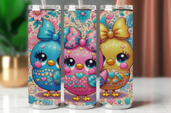 Tumbler Wrap 20 oz - colorful chickens Product Image 1