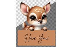 Baby deer clipart, Animals for sign Product Image 2