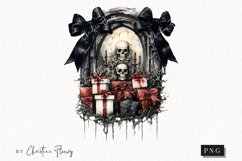 Watercolor Goth Display Clipart | Watercolor Christmas PNG Product Image 1