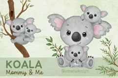 Koala Mommy & Me - Watercolor Cliparts - Mothers Day Koala Product Image 1