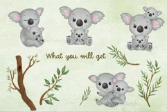 Koala Mommy & Me - Watercolor Cliparts - Mothers Day Koala Product Image 3