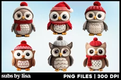 3D Felt Christmas Clipart PNG Ornaments Designs Product Image 6