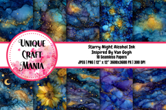 Starry Night Alcohol Ink Seamless Pattern Product Image 1