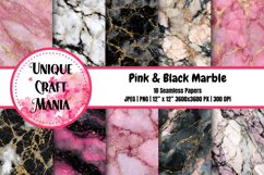 Pink &amp; Black Marble Seamless Pattern Product Image 1
