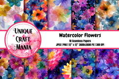 Watercolor Flowers Seamless Pattern Product Image 1